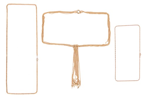 Lot 23 - A tassel necklace together with two other...
