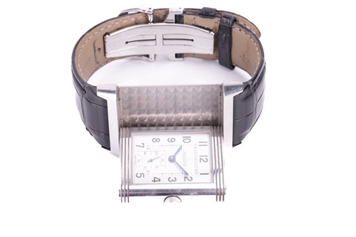 Lot 165 - A Jaeger LeCoultre Grand Reverso Stainless...