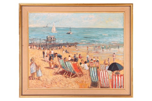 Lot 5 - John Anthony Ash (1932 - 1999), Beach scene,...