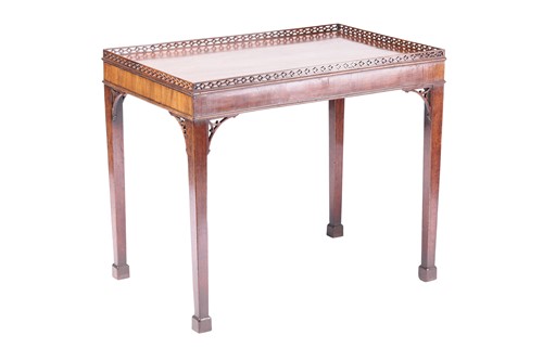 Lot 151 - A George III mahogany rectangular silver table...