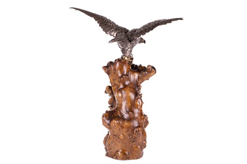 Lot 235 - Genryusai Seiya; a Japanese silvered bronze...