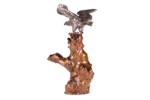Lot 235 - Genryusai Seiya; a Japanese silvered bronze...