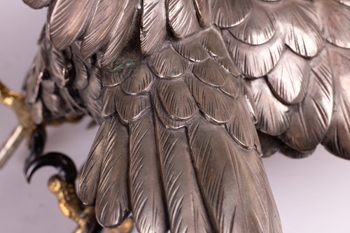 Lot 235 - Genryusai Seiya; a Japanese silvered bronze...