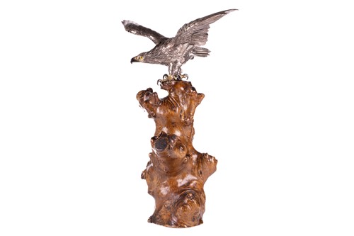 Lot 235 - Genryusai Seiya; a Japanese silvered bronze...