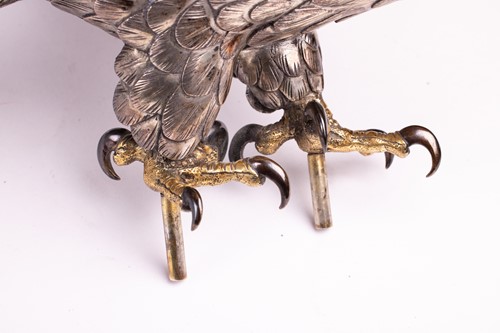 Lot 235 - Genryusai Seiya; a Japanese silvered bronze...