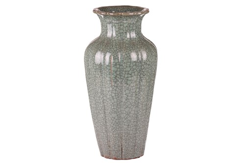 Lot 67 - A large Korean celadon green crackle glazed...