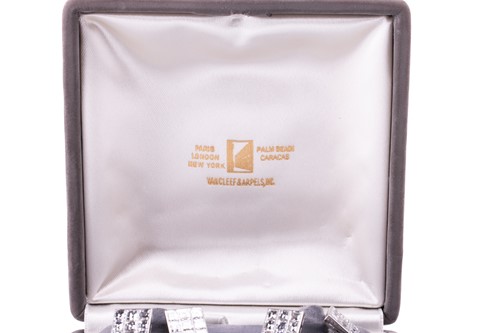 Lot 185 - Van Cleef & Arpels - a boxed diamond dress set,...