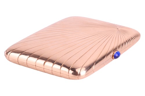 Lot 212 - A large Russian cigarette case, of rectangular...