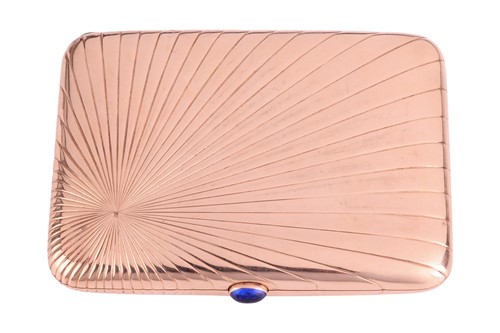 Lot 212 - A large Russian cigarette case, of rectangular...