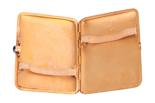 Lot 212 - A large Russian cigarette case, of rectangular...