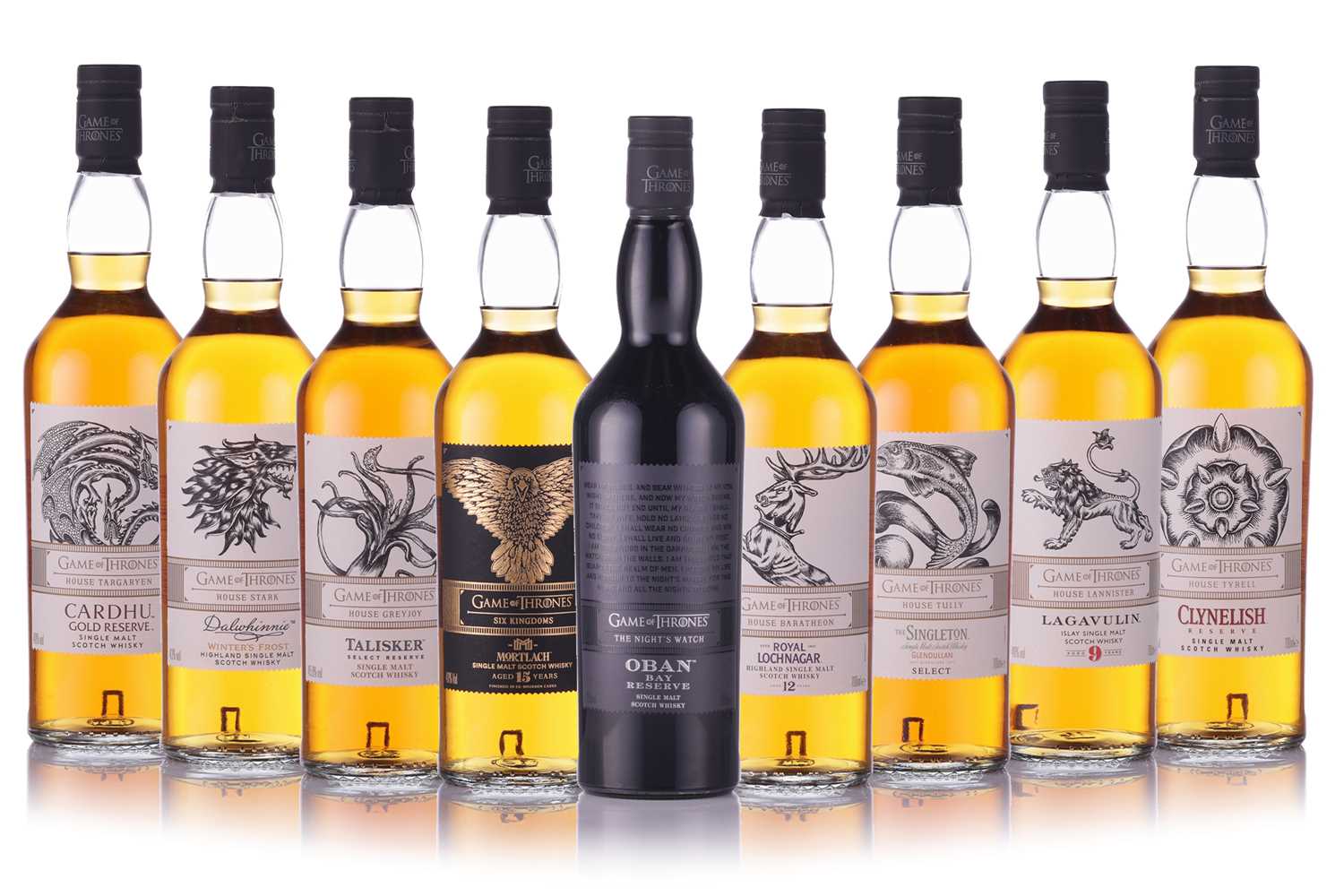 Lot 173 - Nine bottles from the Game of Thrones Single...