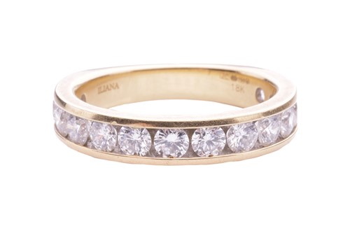Lot 62 - A diamond half-eternity ring in 18ct yellow...