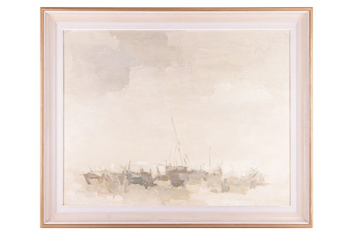 Lot 89 - Mona Killpack (1918-2009), Boat Bay, inscribed...