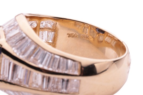 Lot 52 - A sapphire and diamond dress ring, the emerald...