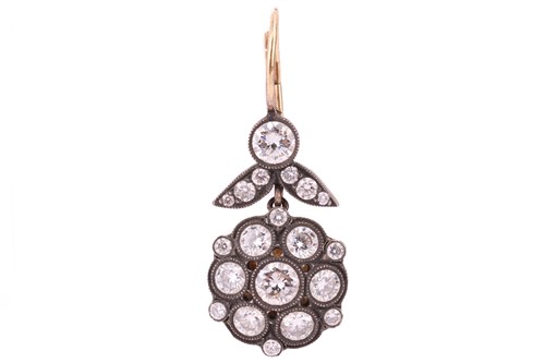 Lot 58 - A single diamond set earring conversion,...