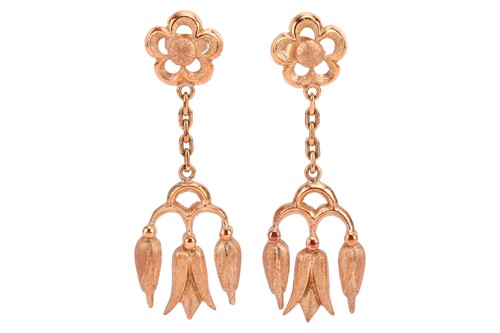 Lot 100 - An Ilias Lalaounis necklace and earring suite,...