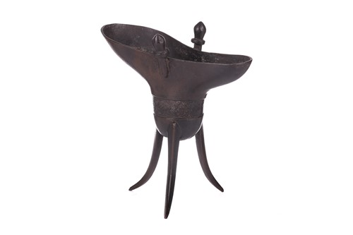 Lot 26 - A Chinese archaistic bronze wine ritual vessel...