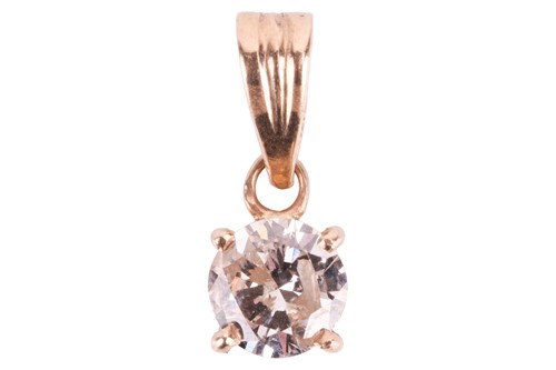 Lot 161 - A diamond single stone pendant, the diamond...