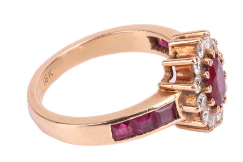 Lot 13 - A gem-set floral cluster ring, the centrally...
