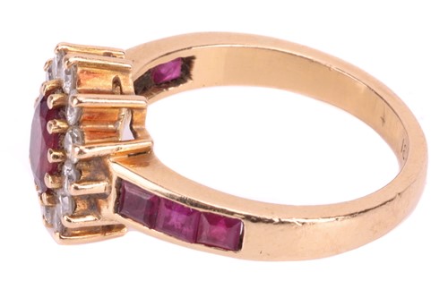 Lot 13 - A gem-set floral cluster ring, the centrally...