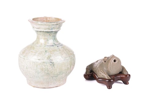 Lot 18 - A Chinese Longquan celadon scholars water...
