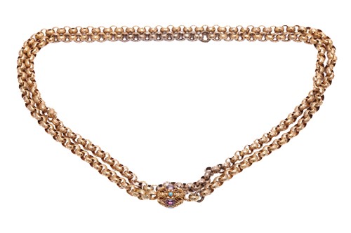 Lot 46 - An Early 19th Century pinchbeck guard chain...