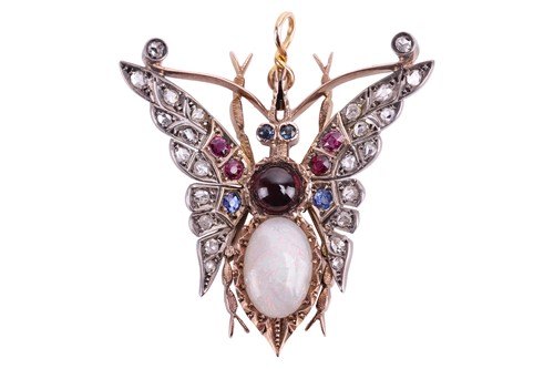 Lot 10 - A Victorian opal, garnet, diamond, ruby and...