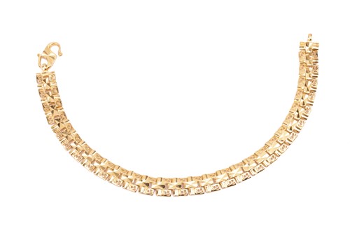 Lot 55 - A fancy link bracelet, with rectangular...