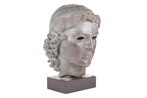 Lot 153 - A Grand Tour style patinated bronze, cast...
