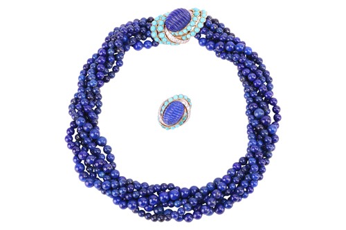 Lot 205 - Cartier - a torsade necklace and a single...