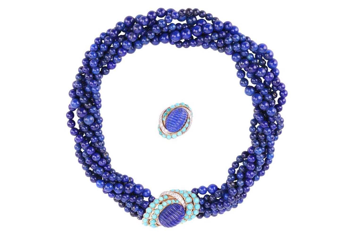 Lot 205 - Cartier - a torsade necklace and a single...