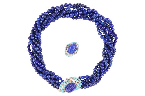 Lot 205 - Cartier - a torsade necklace and a single...