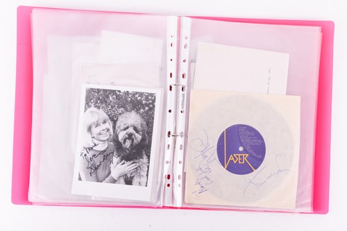 Lot 10 - A folder containing assorted signed celebrity...