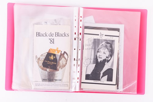 Lot 10 - A folder containing assorted signed celebrity...