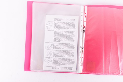 Lot 10 - A folder containing assorted signed celebrity...