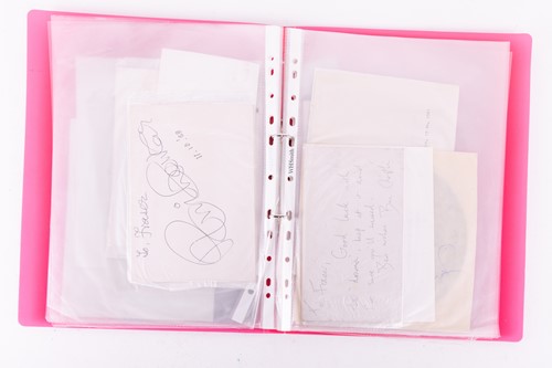 Lot 10 - A folder containing assorted signed celebrity...
