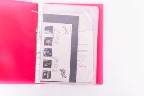 Lot 10 - A folder containing assorted signed celebrity...