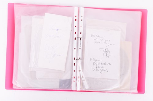 Lot 10 - A folder containing assorted signed celebrity...