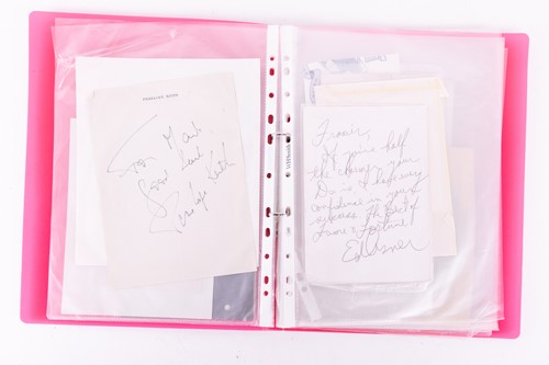 Lot 10 - A folder containing assorted signed celebrity...