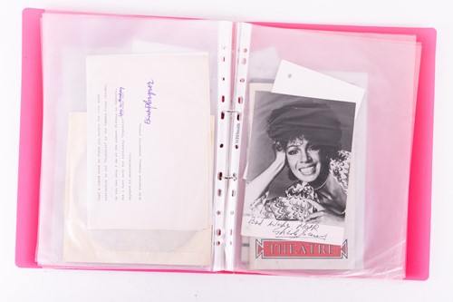 Lot 10 - A folder containing assorted signed celebrity...