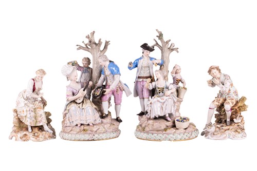 Lot 166 - A 19th-century Meissen porcelain group after M....