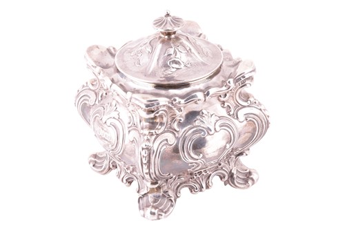 Lot 290 - A Victorian silver tea caddy, by Hawksworth,...