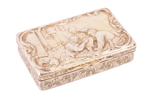 Lot 273 - A Victorian silver gilt rectangular cashew box,...
