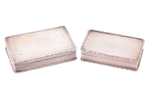 Lot 323 - Two silver snuff boxes; comprising a Victorian...