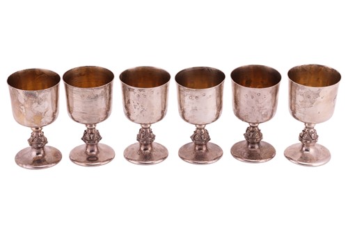 Lot 292 - Set of six silver goblets (6) Birmingham 1973...