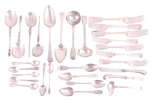 Lot 300 - A pair of George III silver tablespoons,...