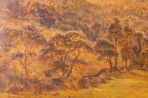Lot 16 - R. Gallon (1845 - 1925), Landscape with a...