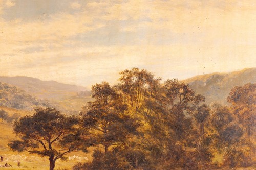 Lot 16 - R. Gallon (1845 - 1925), Landscape with a...