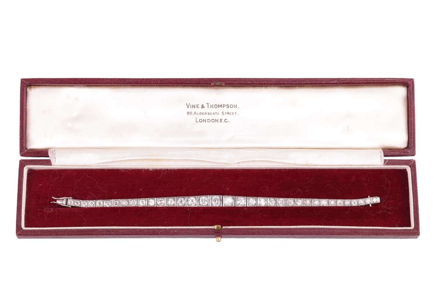 Lot 200 - An Art Deco diamond line bracelet circa 1920s,...
