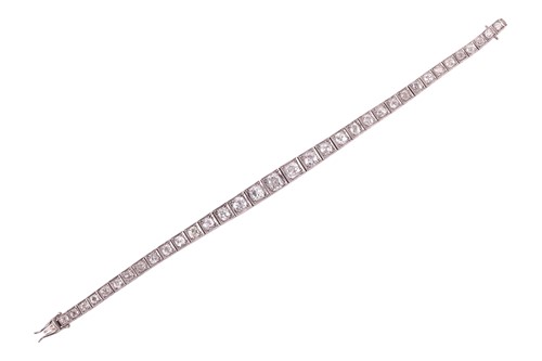 Lot 200 - An Art Deco diamond line bracelet circa 1920s,...